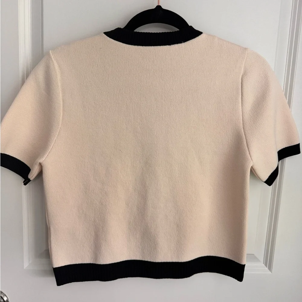 Zara Cream and Black Cardigan Sweater - Picture 4 of 4